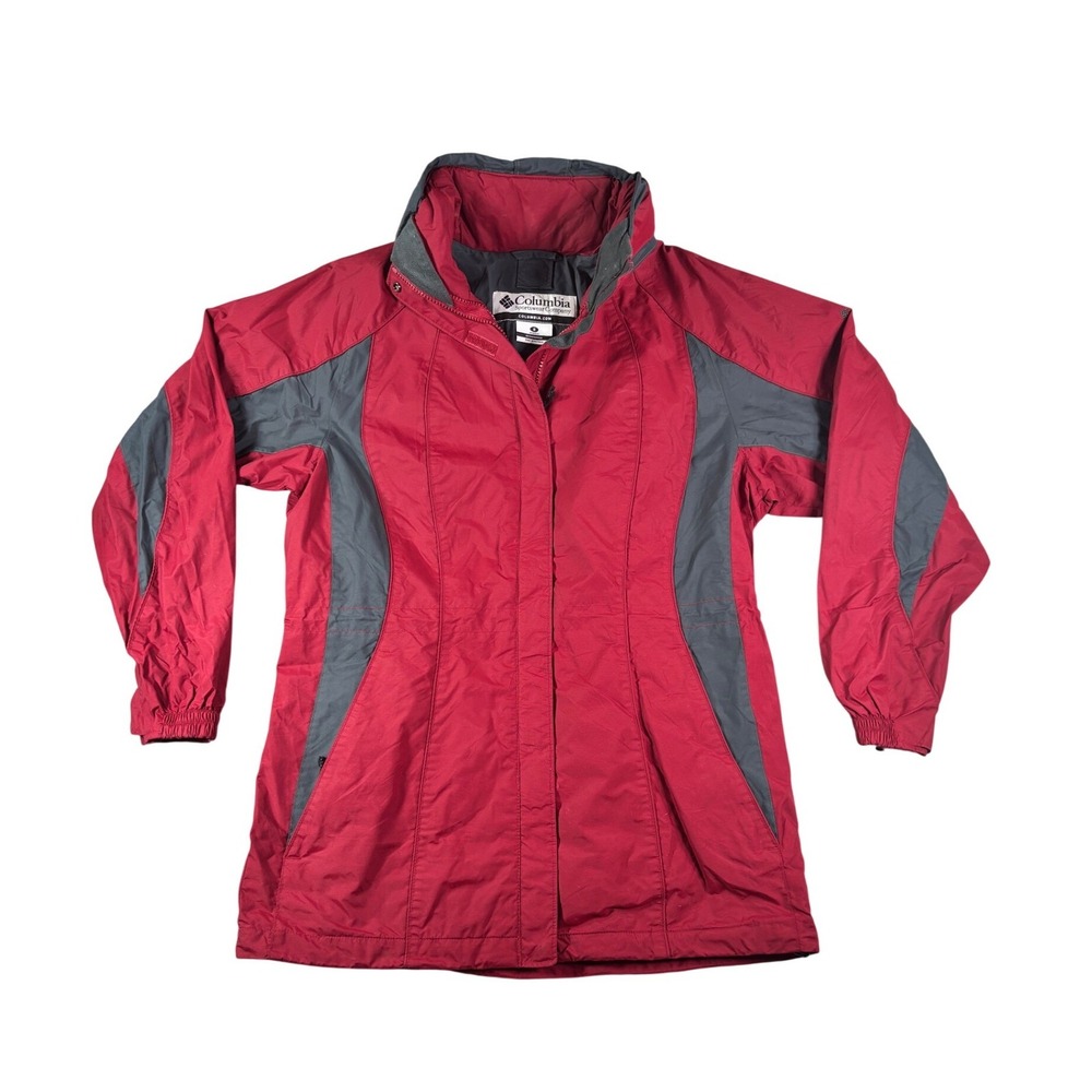 Columbia Sportswear Womens Interchange Jacket Red Grey Colorblock Shell Small